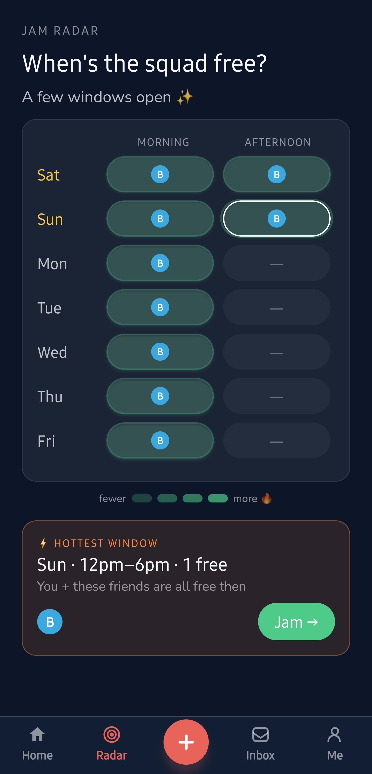 Jam Radar screen